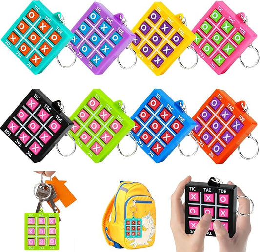 32PCS Tic Tac Toe Game Birthday Party Favors Goodie Bags Stuffers for Kids 3-5 4-8 8-12 Summer End of Year Student Gifts from Teacher Classroom Treasure Carnival Prize Box Return Gift Pinata Keychain