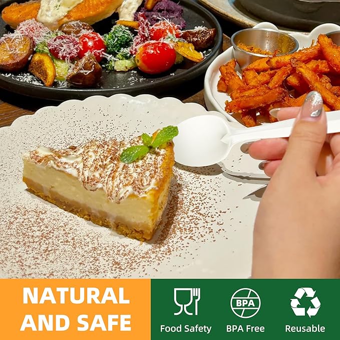 100% Compostable Cutlery Set, Disposable Cornstarch Utensils Heavy Duty BPI Certified Eco-Friendly Party Supplies No Plastic-150pcs (50 Forks,50 Spoons,50 Knives)