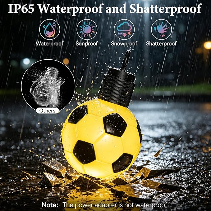 2026 World Cup 50 FT Smart Outdoor String Lights Waterproof, Patio Lights Outdoor Waterproof with 15 RGBW LED Bulbs, 16 Million Colors with App & Remote Control
