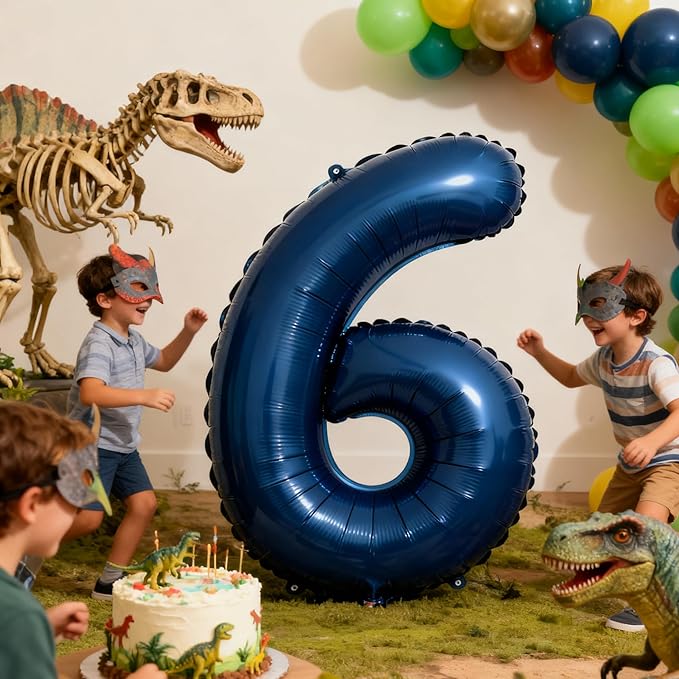 Navy Blue Number 6 Balloons 40 Inch Giant Number Dark Blue 6 Foil Mylar Balloons for 6th Birthday Anniversary Events Party Decorations