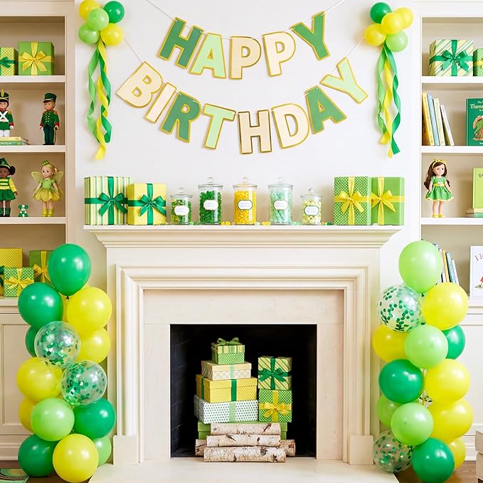 Happy Birthday Banner - 9ft Pre-Strung Happy Birthday Sign for Women, Men, Girls, Boys - No DIY Birthday Decorations & Party Supplies(Sage Green)