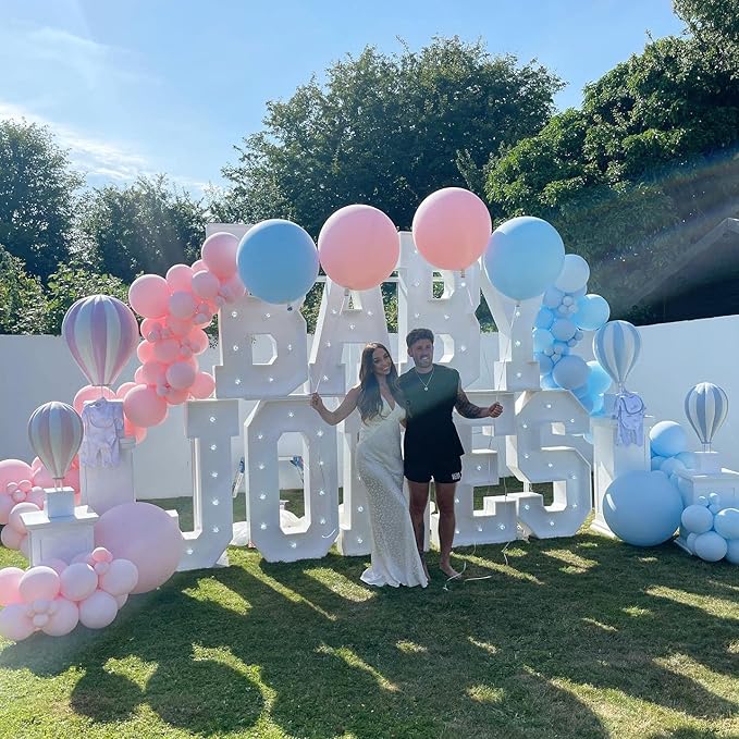 139pcs Gender Reveal Balloon Garland Arch Kit with Pink and Blue Balloons Silver Balloons for Boy or Girl Gender Reveal Decorations Birthday Party Baby Shower Celebration Wedding Anniversary (No Box)