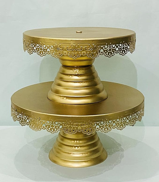 Premium Metal Cake Stand Elegant Centerpiece for Cakes, Cupcakes, and Desserts Display Stand for Weddings, Parties, and Special Occasions Pedestal (Set of 2)