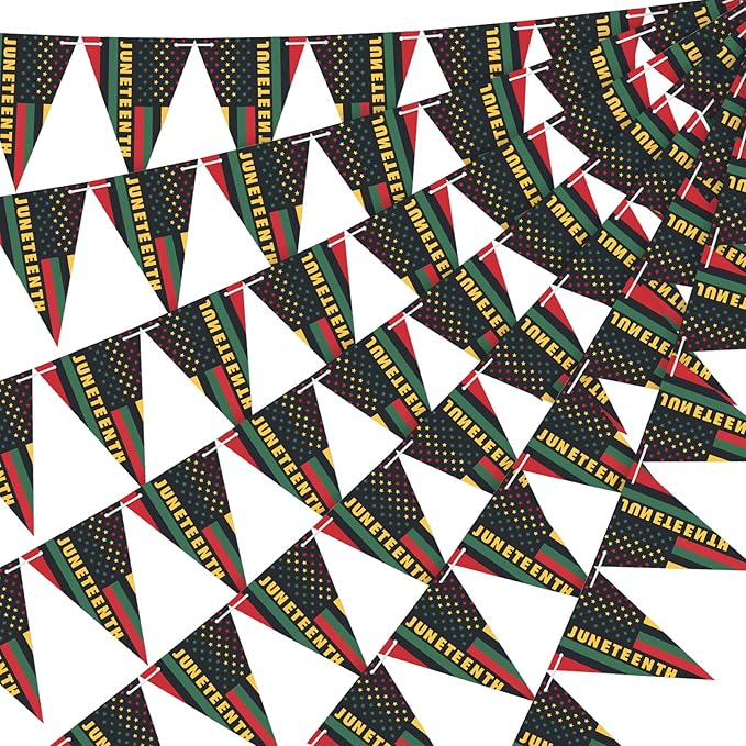5 Pcs Juneteenth Paper Banners June 19th Paper Banners for African American Festival Celebration Supplies Outdoor Decorations