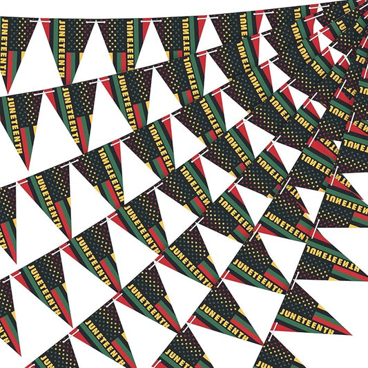 5 Pcs Juneteenth Paper Banners June 19th Paper Banners for African American Festival Celebration Supplies Outdoor Decorations