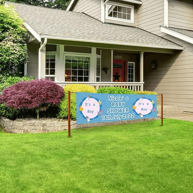 Baby Shower Banner Personalized Name Date Custom Baby Shower Banners and Signs Customize for Party Decoration 9'x3'