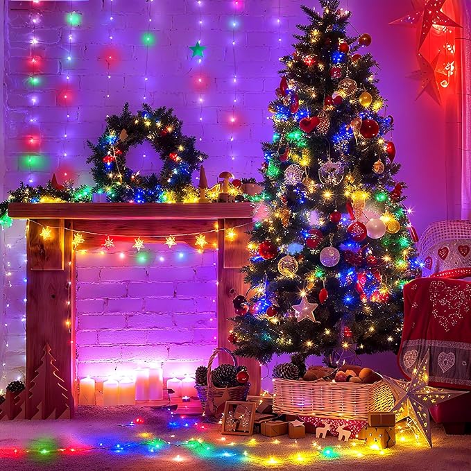 Lakumu 12 Pack Fairy Lights, 7FT 20 LED Battery Operated Silver Wire String Lights, Multicolor Firefly Starry Moon Lights for DIY Decor, Party, Wedding, Centerpiece Table Decor