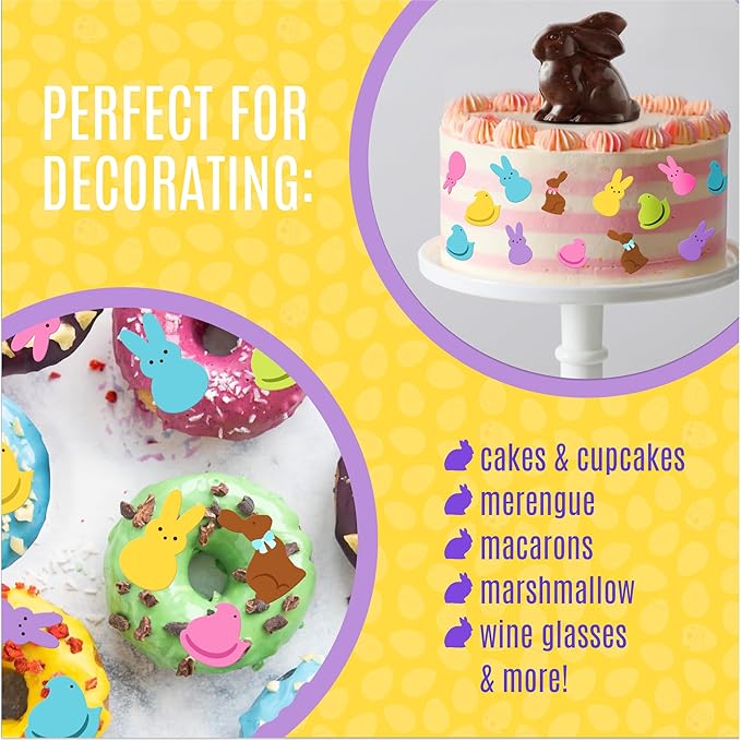 Sugar Robot Edible Easter Cupcake Toppers for Cake Decorating - Edible Bunnies Decor - Bunnies & Chicks Cake Toppers and Cupcake Toppers - Decoration Made in the USA - Premium Crafted