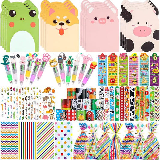 Stationery Party Pack, 24 Pack Birthday Goodie Bags with Multicolor Pen Mini Notebooks for Goodie Bag Classroom Gifts Kids Class Rewards Prizes