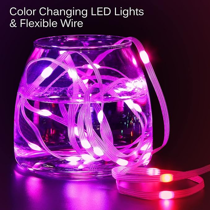 LED Curtain Lights, 6.5ft x 6.5ft 200 LED RGB Color Changing String Fairy Lights Curtain with Smart APP Control, Music & Voice Sync for Bedroom Backdrop Indoor Outdoor Christmas Decorations