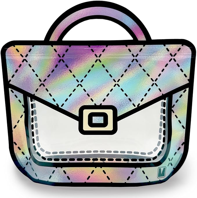 20 Pack Gift Bags for Kids Birthday Party Supplies - Bulk Goodie Bag for Candy, Snacks, or Favors with Resealable Ziplock Seal (Holographic/Small)
