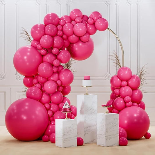 PartyWoo Hot Pink Balloons 99 pcs Different Sizes of 36 18 12 10 5 Inch Magenta Fuchsia Balloon Arch Kit Garland for Baby Shower Wedding Bridal Shower Anniversary Birthday Party Decorations Pink-Y12