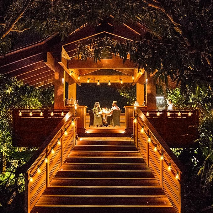 Mlambert 200Ft(2x100Ft) LED Outdoor String Lights Waterproof Dimmable G40 Globe Patio Lights with 100+5 Bulbs for Balcony Gazebo Pergola-Black Cord