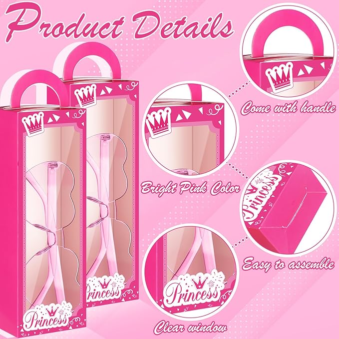 ReliThick 20 Set Pink Girls Party Favor Pink Galentine Gift Goodie Boxes with Heart Shaped Sunglasses Candy Treat Bags for Girls Women's Birthday Bachelorette Galentine Party Decorations Supplies