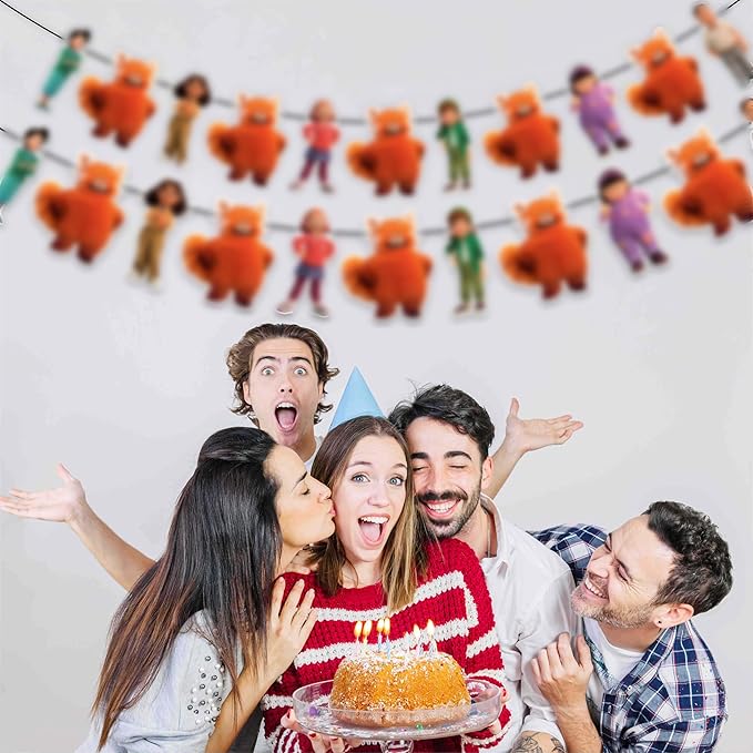 Trning Red Garland Decoration – Storybook Inspired Red Theme Hanging Garland for Birthday Celebration Setup, Wall and Backdrop Display, Party Room Styling, Photo Area Decoration.