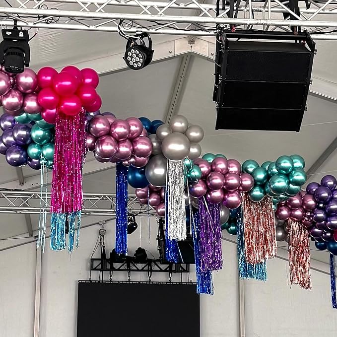 Disco Balloons Garland Arch Kit - 22 18 12 10 5 inch Metallic Purple Blue Hot Pink Green Silver Chrome Disco Balloon with for Birthday Sing Themed 70S 80S 90S Bachelorette Party Decorations