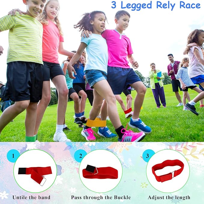 4-8 Player Potato Sack Race Bags Backyard Games for Kids and Adult, Field Day Birthday Party Outdoor Games for Kids Family,Carnival Game,Egg and Spoon Race,3 Legged Race,Relay Batons,Easter Fun Games