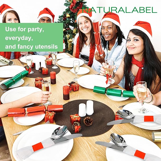 NATURALABEL Bulk Pack of 20,000, Self-Adhesive Napkin Bands for Small Business, Restaurants, Events - 10 Boxes, 2000 per Box (Red)