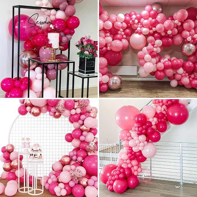 CANREVEL Hot Pink Balloons - 50pcs 12 Inch Latex Balloons for Balloon Garland as Birthday Party Baby Bridal Shower Wedding Princess Theme Decoration