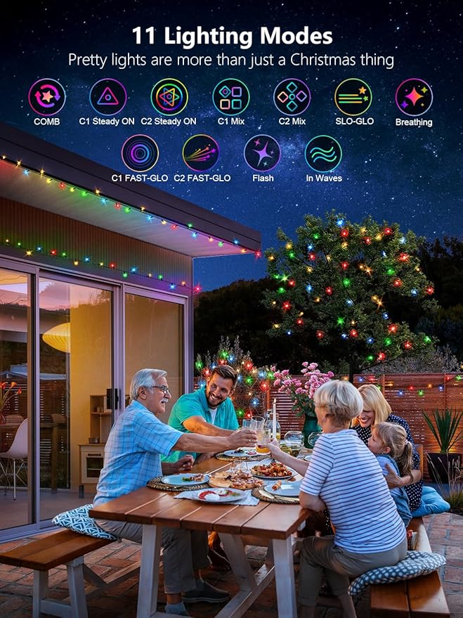 300 LED Color Changing Christmas String Lights, 100FT Warm White Multicolor Outdoor Fairy Lights with Remote, Timer, Memory, 8 Modes, Waterproof Christmas Tree Lights for Bedroom Classroom Patio Party
