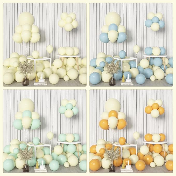 Amandir 153pcs Pastel Yellow Balloons Arch Garland Kit Different Sizes 18 12 10 5 Inch Pale Light Yellow Latex Balloon for Birthday Gender Reveal Wedding Shower Anniversary Easter Party Decorations