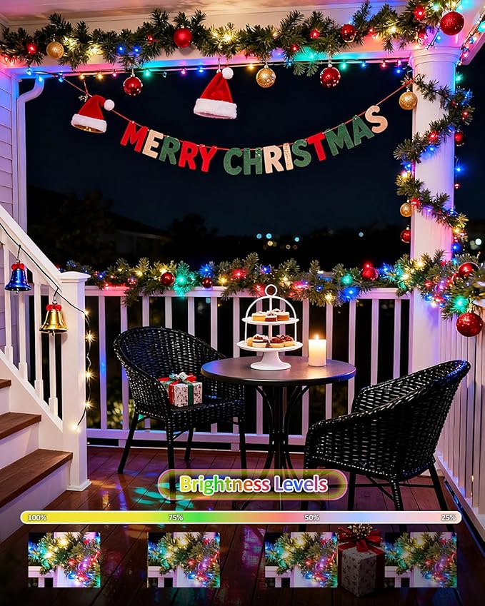 Outdoor String Lights, 328FT 1000 LED Fairy Lights, IP65 Waterproof Outside with Remote, 8 Lighting Modes Dimmable Timer Hanging LED Lamp for Camping Garden Patio Christmas Decor Yard Fence Tree