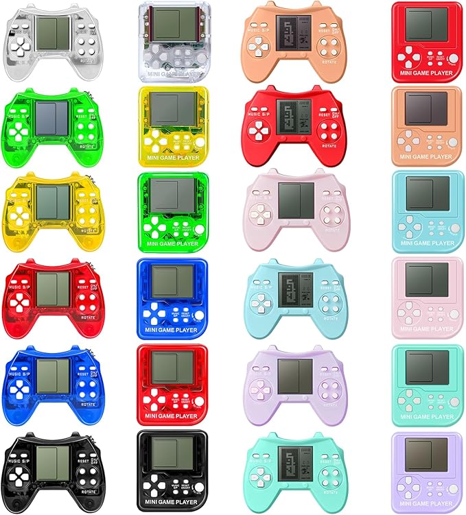 Sinikoro 24 Pack Video Game Party Favors for Kids Video Game Keychain Video Game Birthday Party Supplies