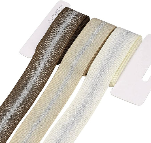 BEEFLYING 3 Styles Wire Edged Ribbons for Gift Wrapping, 25~28mm×2.7m Fabric Ribbons Strip Ribbons for Wedding Party Decoration Hair Bows Flower Bounquet Sewing and Craft, 9 Yards