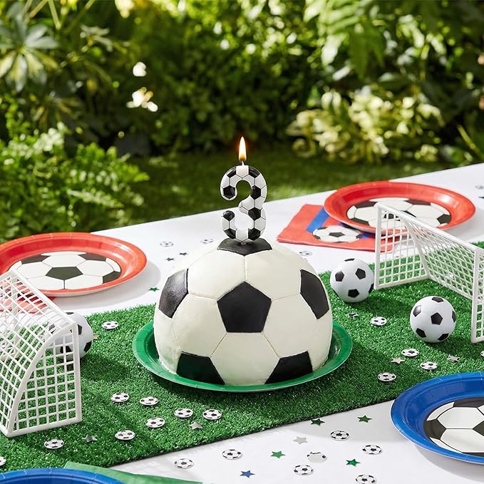 Soccer Number 3 Birthday Candle, 3rd Birthday Candle Sport-Theme Cake Topper, Soccer Theme Party Decorations for Boys Girls, Party Supplies Birthday Gifts