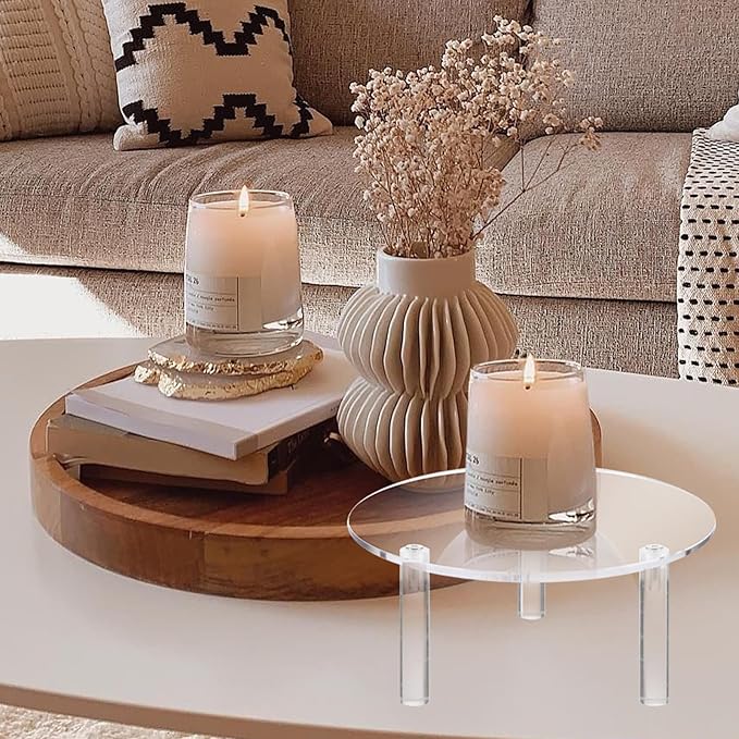 6 Pcs Clear Acrylic Risers Display Stands, Round Transparent Acrylic Risers for Display with 3 Sizes (5"/5.9"/7.9" Diameter) for Cake, Jewelry, Collectibles, Cupcakes, Figures, Home Decor