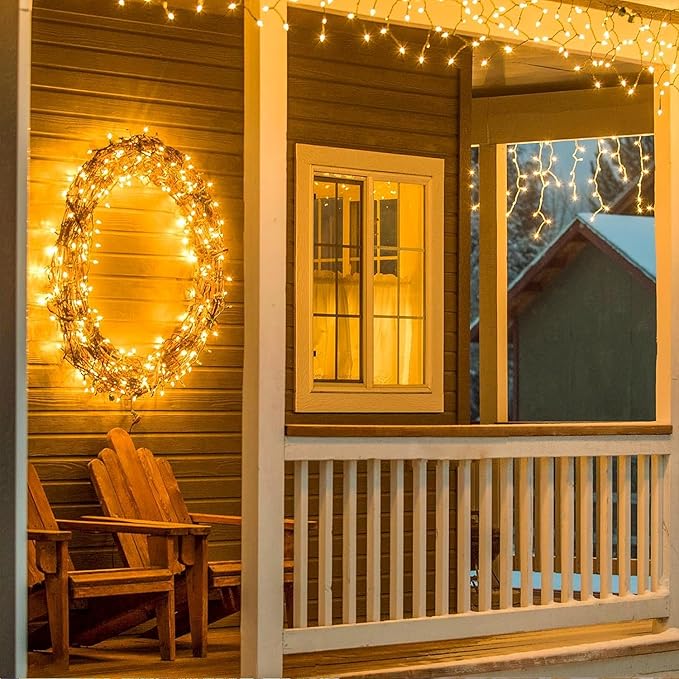 Connectable 100 LED String Lights Indoor Outdoor, 33FT Warm White Christmas Lights Waterproof, 13 Modes with Timer, Twinkle Fairy Lights Plug in Clear Wire for Christmas Tree, Bedroom, Classroom Decor