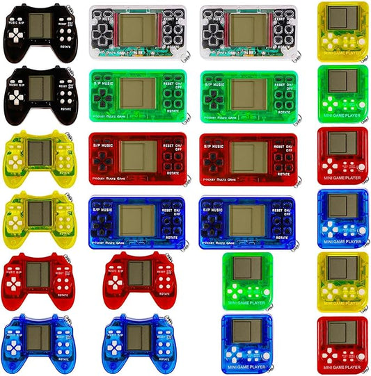 24Pcs Video Game Party Favors, Mini Game Keychain Arcade Party Favors for Kids,Birthday Supplies Gaming Classroom Prizes for Boys and Girls