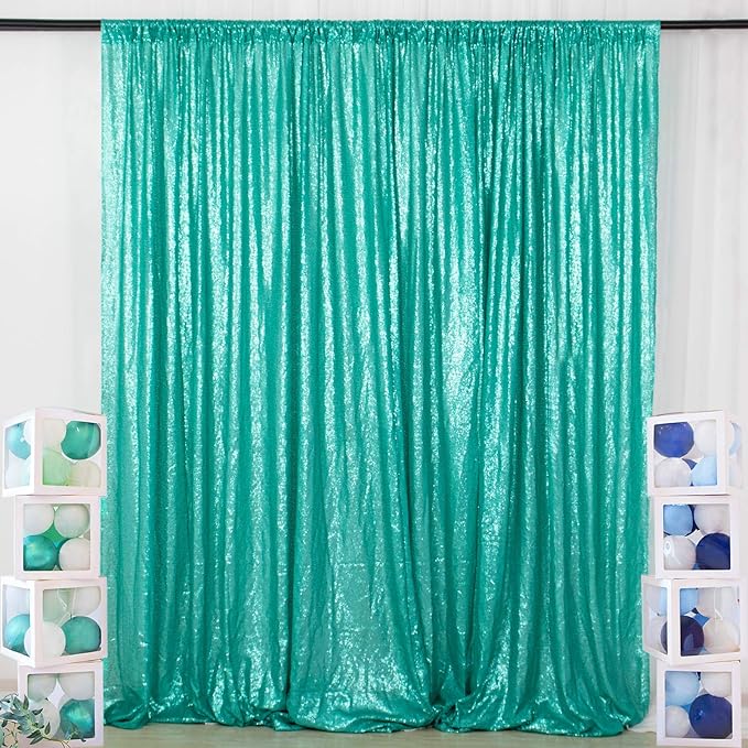 ShinyBeauty Matte Green Sequin Backdrop 4Ftx7Ft Photo Backdrops Sequin Backdrop for Party Christmas Decor Green Curtains 84Inch Long Shimmer Wall Backdrops Sparkle Background
