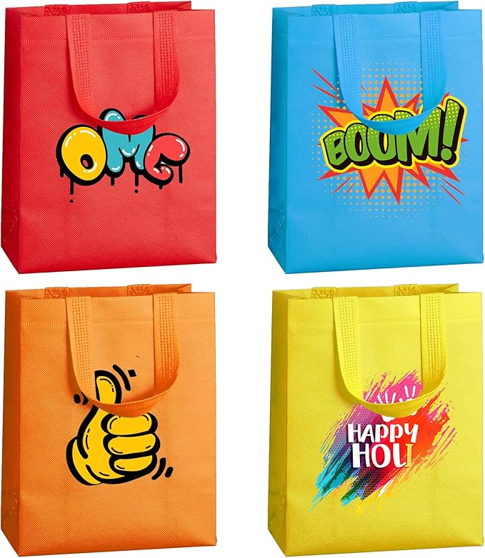 SPERPAND 20Pcs Gift Bags Medium Size, Reusable Goodie Bag, Gift Bags with Handles for Party Favors, Birthday, Baby Shower