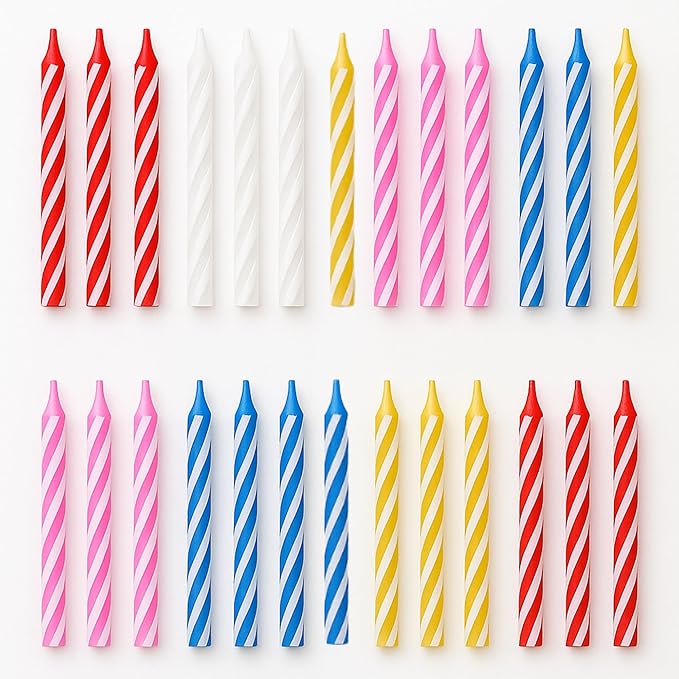 by Tugba Aydan - Birthday Candle - 72 Count Mix Color Birthday Candles for Cake, Cake Candle for Birthday, Party Small Candles
