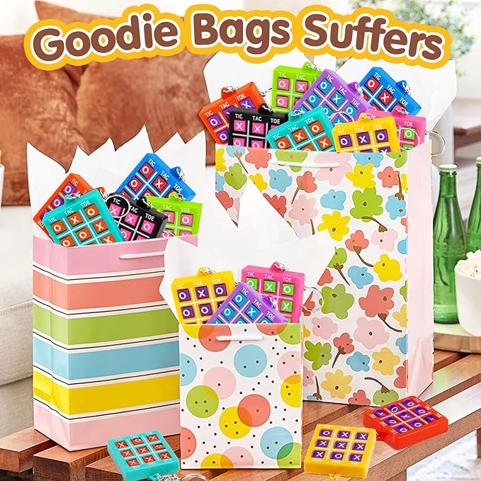 32PCS Tic Tac Toe Game Birthday Party Favors Goodie Bags Stuffers for Kids 3-5 4-8 8-12 Summer End of Year Student Gifts from Teacher Classroom Treasure Carnival Prize Box Return Gift Pinata Keychain
