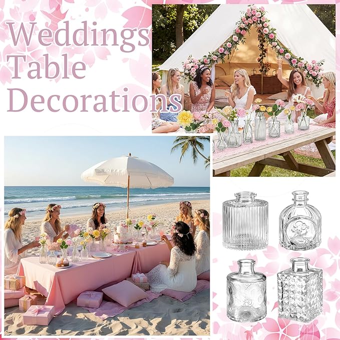 36 Pcs Artificial Flowers Table Centerpiece with Vases Spring Colorful Wildflower Centerpieces Silk Flower Arrangement for Wedding Baby Shower Table Centerpieces Party(Warm Tone)