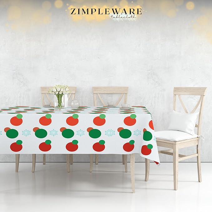 ZIMPLEWARE Premium Holiday Snow Flake Plastic Table Cloth Disposable (12 Pk) Plastic Tablecloths for Rectangle Tables (54in x 108in) Party Table Cloths Disposable for 6ft to 8ft Rectangle Tables