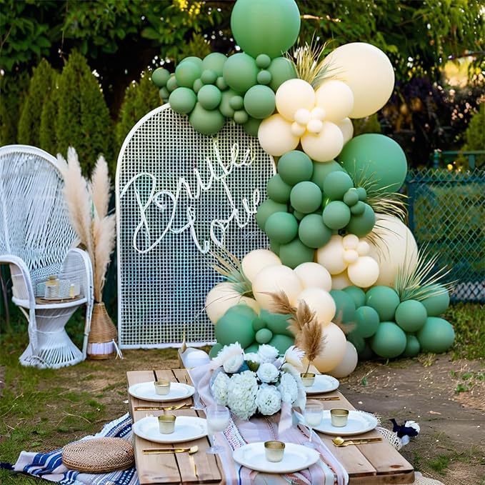 110Pcs Dark Sage Green Balloons Latex Party Balloons 12 inch Round Helium Balloons for Dark Sage Green Themed Christmas Balloon (with 2 Ribbons).