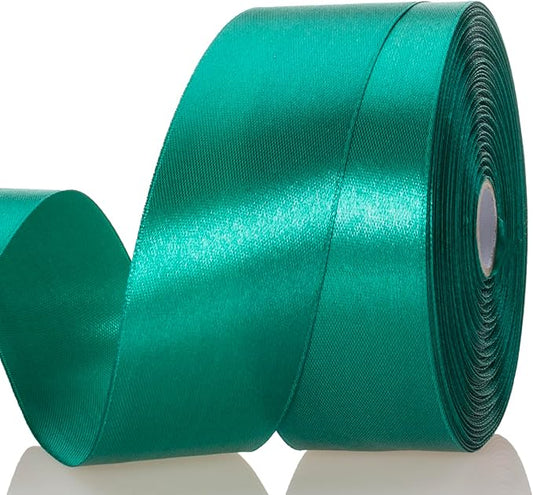 YASEO 1 1/2 Inch Teal Solid Satin Ribbon, 50 Yards Craft Fabric Ribbon for Gift Wrapping Floral Bouquets Wedding Party Decoration