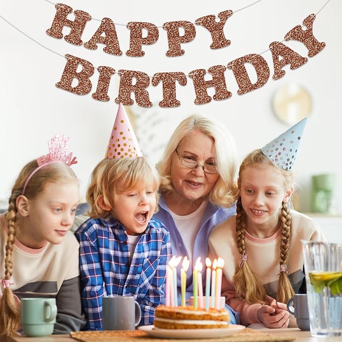 Brown Happy Birthday Banner Birthday Party Decorations Happy Birthday Banner Bunting Garland Sign for Kids Boys Girls Adults Birthday Baby Shower Celebration Party Backdrops Supplies
