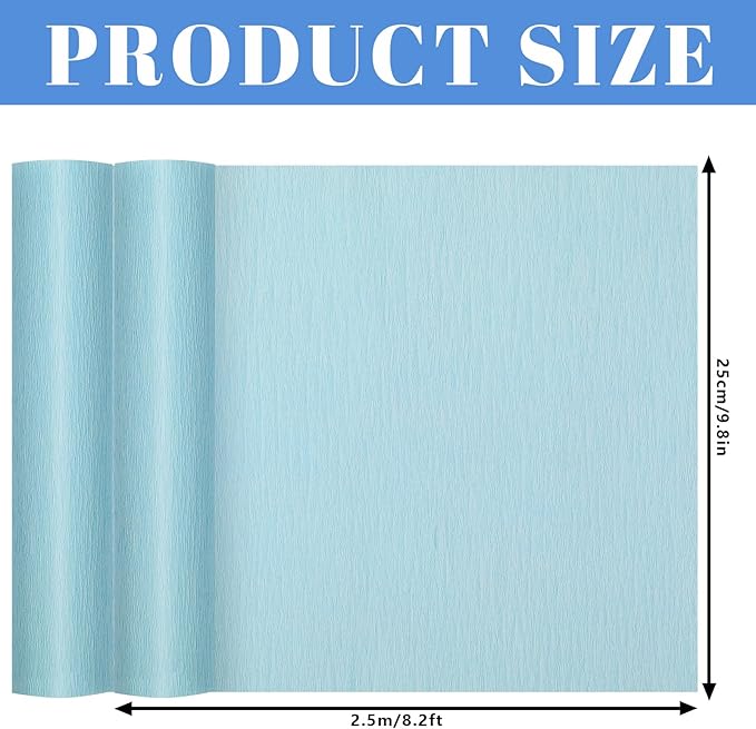 Whaline 8 Rolls Blue Crepe Paper Streamers 25 x 250cm 4 Gradient Blue Colors Party Decorative Craft Streamers Roll for Graduation Party Supplies Backdrop DIY Gift Wrapping Room Wall Decor