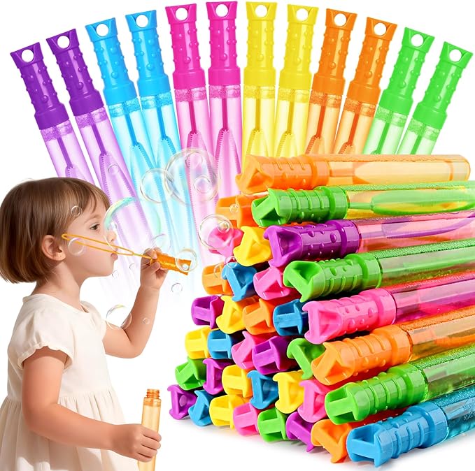 96PCS Bubble Wands for Kids,Bulk Bubble Wand for Kids Party Favor, Bubble Maker for Party Favor,Birthday,Goodie Bags, Wedding, Carnival Prizes, Summer Outdoor Toy Gifts, Assortment 6 Colors