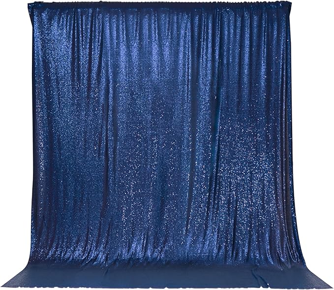 PartyDelight Navy Blue Sequin Backdrop 6x6ft - High Density 3mm Shimmer Sequin Background for Independence Day, July 4th, Birthday & Live Decor, 4-Inch Rod Pocket