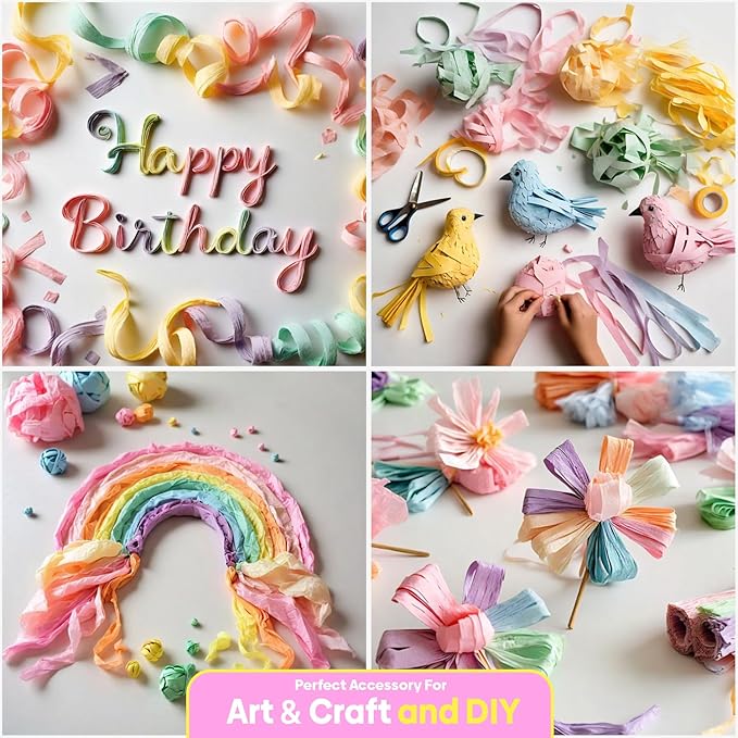 12 Crepe Paper Streamers Rolls, 656ft Pack of Unique 12 Pastel Streamers for Party Decorations, Pastel Backdrop, Birthday Streamers, Party Streamers(1.8 inch x 82 ft/Roll)