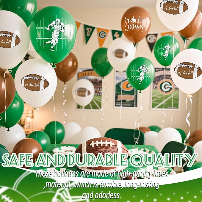 15PCS Football Balloon Football's Party Decorations Football Latex Balloons Rugby Balloons for Touchdown Sports Theme Football Party Supplies Birthday Party Decorations