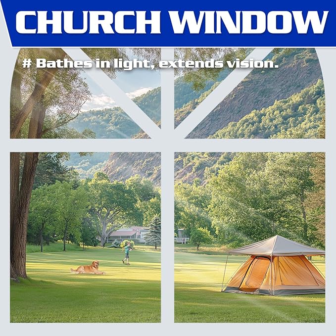 Fanpat Church Window 10x10ft Canopy Sidewalls for Pop Up Canopy, Waterproof UV Protection Fabric, Suitable for Outdoor Party, Picnics & Camping, White(2pcs Sidewalls Only, NOT Included Frame and Top)