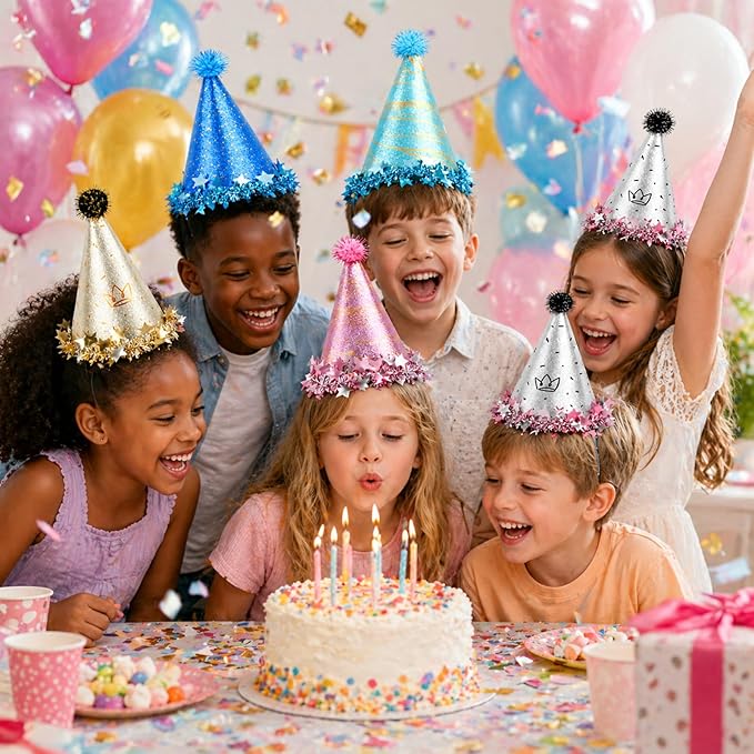 Boy Girl Birthday Crown, Prince Princess Birthday Hat Headband Tiara Crown Cake Photo Prop Party Decorations