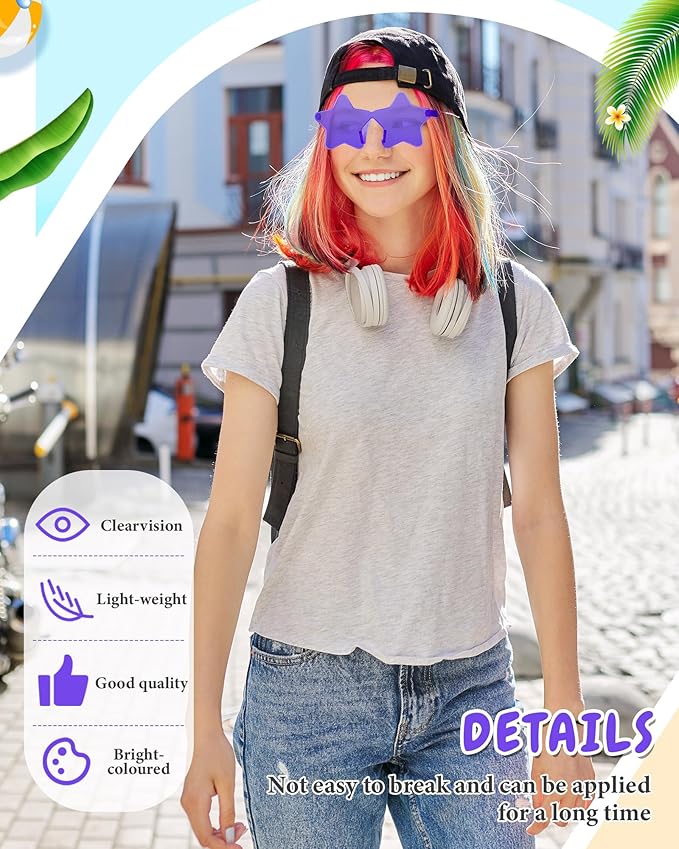 Kanayu 12 Pcs Mixed Style Rimless Sunglasses Retro Party Favors Eyewear for Bachelor Party Photoshoot Costume Accessories