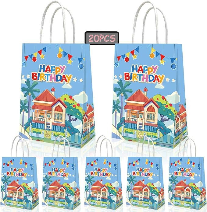 YOOUUQIAN 20 PCS Blue Dog Birthday Party Supplies, Blue Dog Party Decorations Gift Bags Birthday Party Favors Bag